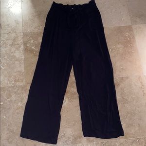Black Flowy Tie Pants